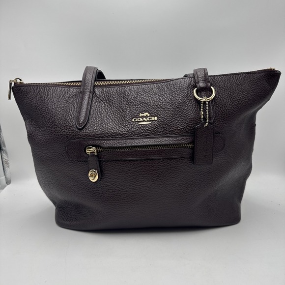 Coach Taylor Pebbled Leather Tote Bag Brown-See Photos‎ - Picture 1 of 14